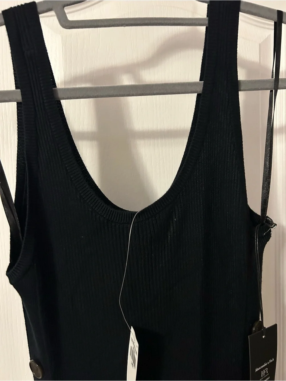 ABERCROMBIE X HFR X NICOLE BENEFIELD Black  Scoopneck Maxi Dress w/ side buttons